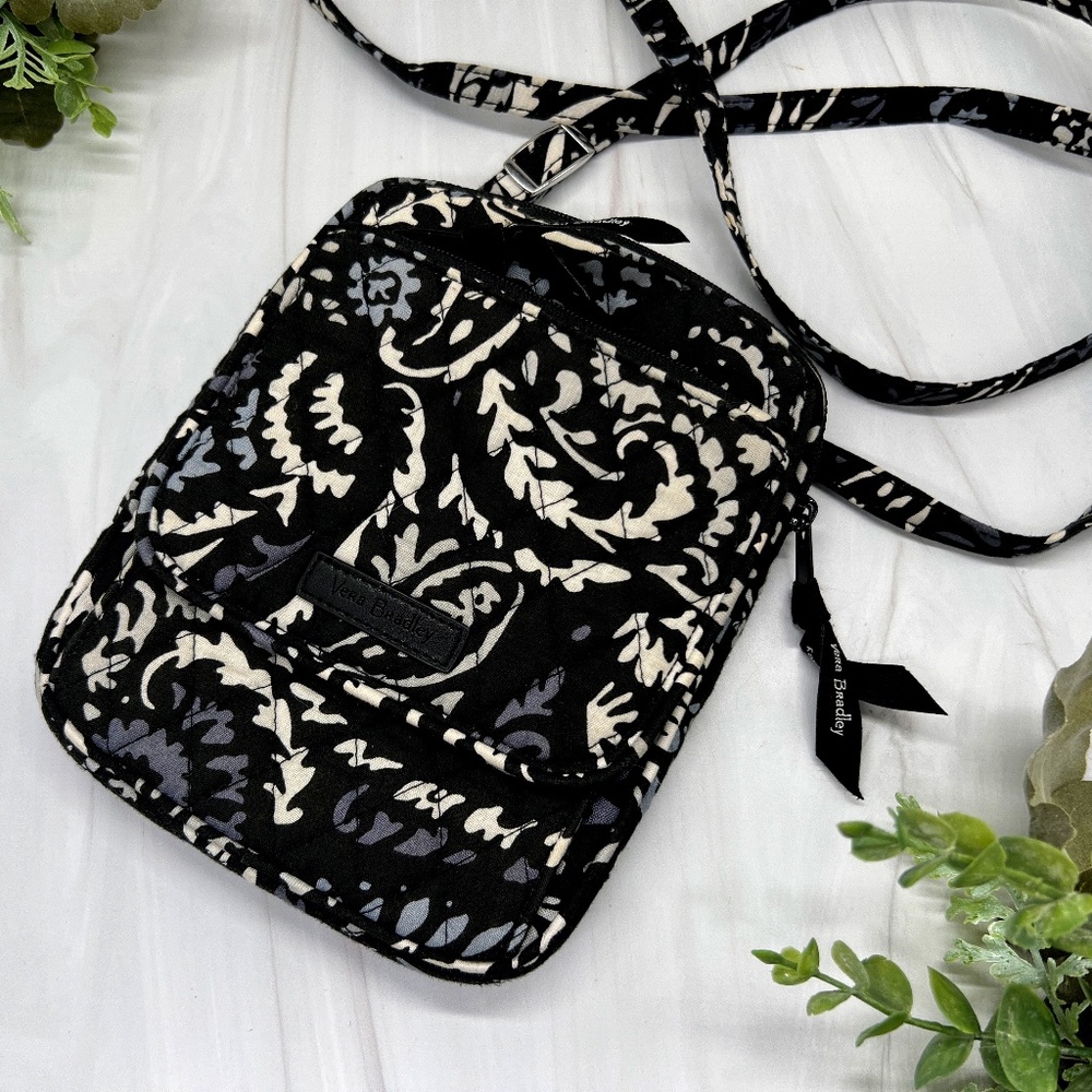 Vera Bradley Black, Blue, White Small Crossbody Bag